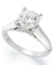 X3 Certified Diamond Solitaire Engagement Ring in 18k White or Yellow Gold, Created for Macy's